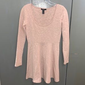 Pink Skater Dress with low neckline